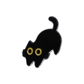 Süße Emaille-Anstecknadel als schwarze Katze mit gelben Augen in verspielter Pose - Bogene schwarze Katze Stil(QHXZ331)
