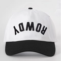 Gorra de béisbol retro bordada con correa ajustable y visera negra en contraste - Talla única / Empalme Blanco y Negro