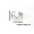 Detailed size parameters of the silver sunflower open ring showing height and weight - TYR0429 / Silver Sunflower Wrapped