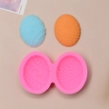 Detailed pink silicone Easter egg mold featuring intricate floral and line texture patterns - Embossed Lines & Floral Style (3)