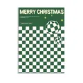 Grün-weiße karierte Weihnachtsdeko-Karte mit Merry Christmas Text und Ornamenten - Kariert Stil A / 35*50cm (10 Blatt)