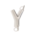 Minimalist silver stainless steel letter Y pendant with dual loops for DIY jewelry - Letter Y / Steel
