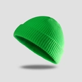 Neon green chunky knit beanie hat in a stylish cuffed docker style for men and women - One Size / Fluorescent Green