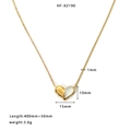Goldene Herz-Halskette mit weißer Muschel-Einlage aus Edelstahl-Kette HF-X2190 - 18K Gold / Gold (HF-X2190)