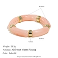 Bracelet extensible en acrylique marbré rose avec perles dorées pour un style décontracté - Rose