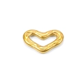 Colgante de corazón hueco con textura grabada en acero inoxidable dorado para DIY - Corazón Hueco Irregular Chapado en Oro de 18K al Vacío 14x21mm / Dorado