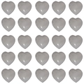 Set of 25 grey quartz crystal heart stones in 15mm size with polished finish - 15x15x6mm / Phoenix Stone