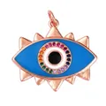 Evil Eye pendant in rose gold finish with rainbow pavé zircons and enamel detail - Rose Gold Rhinestone Eye Style (M184337K2-Rosegold)