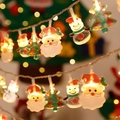 LED Christmas string lights with Santa Claus, Snowman and Christmas Tree shapes - Christmas Triple Mix