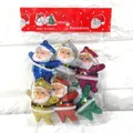 Set di 6 ciondoli glitterati a forma di Babbo Natale per l'albero in colori vivaci - Babbo Natale glitterato 6 colori da 3 pollici (5x6.5cm) (Set di 6)