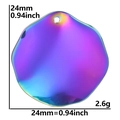 Détail du pendentif ondulé arc-en-ciel avec dimensions 24mm et poids de 2,6g - Ondulation Irrégulière / Arc-en-ciel