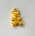 Golden resin gummy bear charm pendant with stainless steel ring for jewelry making - Gold (BP47064BW0)