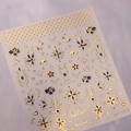 Goldgeprägte Schmetterlings- und Blumennagelaufkleber im Modellstil M-601 - M601 Farbiges Gold (M601)