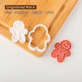 Gingerbread man cookie cutter set with 4.3x5.5cm plastic stamp for DIY baking - 4.3x5.5cm