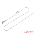 Zilveren 1mm slangketting van roestvrij staal 450mm verstelbare schakelketting - 45cm-Staal-Ronde Slangketting 0,9mm