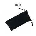 Portable black microfiber drawstring storage pouch for sunglasses and accessories - Black Glasses Bag