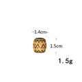 Ethnic style yellow dreadlock bead for hair braiding, size 1.4x1.5cm made of resin - Wave Pattern Barrel Bead Style (F070114-1#)