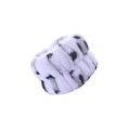 Plush microfiber wrist washband featuring a cute black and white cow print pattern - White Leopard Print