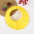 Adjustable yellow baby shower cap for hair washing with ear protection and secure buckle - New Style No Ears Yellow