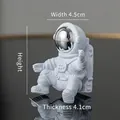 Mini resin astronaut figurine in white with silver visor and detailed size specifications - No.11 Silver Astronaut / 4.5x5.2x4.1cm