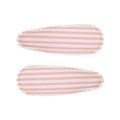 Paire de barrettes à rayures orange et blanches avec bords brodés festonnés en tissu - Pince Goutte à Bord Festonné (Lot de 2) / Rayé Orange Blanc-Festonnée