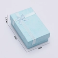 Light blue textured jewelry gift box with white ribbon bow and 8x5x2.6cm dimensions - 5*8*2.6cm / Sky Blue