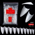 Set mit 500 natürlichen Stiletto-Nagelspitzen für Full- und Half-Cover-Maniküre - Stil 19 / 500 Stück / Naturfarbe