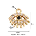Goldener Evil Eye Anhänger mit weißen Zirkonia und schwarzem Stein, 8mm x 6mm Größe - L559988-Goldauge Kleiner Anhänger