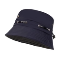 Cappello a secchiello in rete blu scuro con coulisse sportiva regolabile e occhielli - Colore 5 (Blu Scuro - Mesh Traspirante)