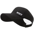Schwarze Damen Sonnenmütze oben offen mit weißer MDIY Stickerei und verstellbarem Band - Verstellbar / Schwarz