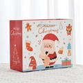 Dicke Weihnachts-Geschenktüte aus Papier mit Weihnachtsmann-Motiv und weißen Griffen - Weißes Weihnachten / Groß (32x11.5x25cm)