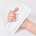French V-shape nail stickers in white and silver for DIY manicure designs - White Silver V-Shape French Style (UNE-09)