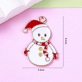 Ciondolo pupazzo di neve di Natale in lega smaltata, dimensioni 2,5 cm per 1,6 cm - Stile Pupazzo di Neve con Sciarpa a Righe Colorate (A02-12#)
