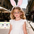 Easter temporary face tattoo for kids featuring colorful eggs and rabbit design BF-030 - Chick and Bunny Ears Decor Sticker (BF-030)