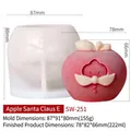 3D Apfel-Weihnachtsmann Silikonform und fertige Kerze für DIY Weihnachtsbäckerei - Apfel Weihnachtsmann E SW-251