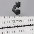 Set of 15 black horizontal cable clips for pegboard organizers, fits wires under 8mm - Horizontal Cable Clips 15Pcs - Black