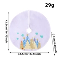 White mini plush Christmas tree skirt with gold and blue patterns, 42.5cm diameter size - N1-43 White Mini Skirt