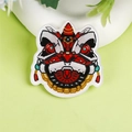 Broche mignonne en acrylique Année du Serpent avec badge tête de lion style mecha rouge - 13 Bébé Petit Serpent [A1158]