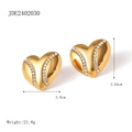 Orecchini a cuore in acciaio inossidabile placcato oro 18k con strass bianchi - Stile Cuore (JDE2402030) / JDE2402030