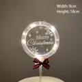Detalle de adorno para tarta Merry Christmas luminoso con LED y medidas de 9x18cm - Feliz Navidad
