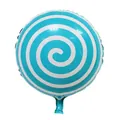 Blue and white spiral lollipop 18-inch foil balloon for birthday party decorations - Sky Blue Lollipop