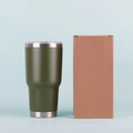 30oz stainless steel insulated tumbler in army green with brown corrugated gift box - Army Green
