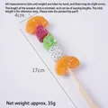 Artificial mixed fruit skewer model featuring orange, kiwi and dragon fruit 17cm - Orange Dragon Fruit Candied Fruit Skewer