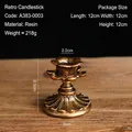 French vintage bronze resin candlestick holder decor for elegant table settings - Candlestick Style C / Bronze
