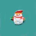 Acrylic snowman hair claw clip with red scarf and colorful Christmas lights design - Snowman 5.5cm