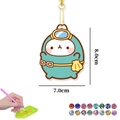 DIY cartoon diamond painting keychain kit featuring a cute diver figure with tools - Diver Hamster