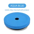 Aqua Blue lid for 830ml bubble tea cup with matte finish and straw hole design - Fits 830ML Cups / Aqua Blue