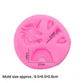 Stampo in silicone rosa con unicorno e arcobaleno per decorazioni dolci e resina - Unicorno-Rosa