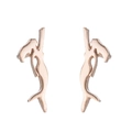 Minimalist mermaid silhouette stud earrings in elegant rose gold finish for women - Rose Gold Mermaid