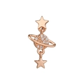 Detail of rose gold Saturn pendant with star accents and sparkling zircon inlays - EGD0653/Saturn / Rose Gold
